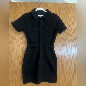 Good American Black Mini Dress with Short Sleeves